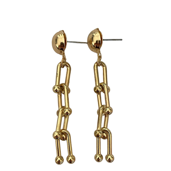 Golden link earrings accessory #4031