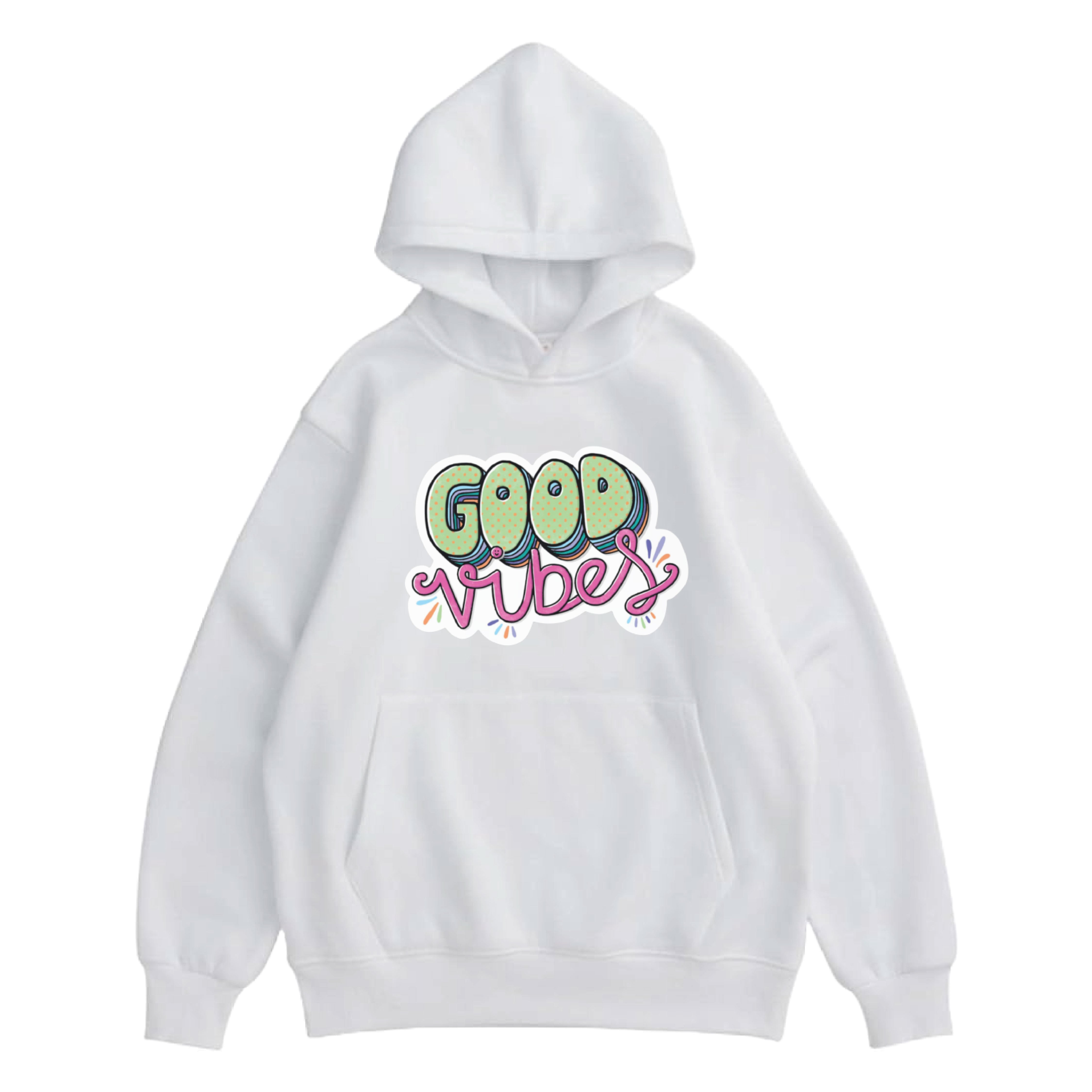 Hoodie Good Vibes #2 White, delivery, online