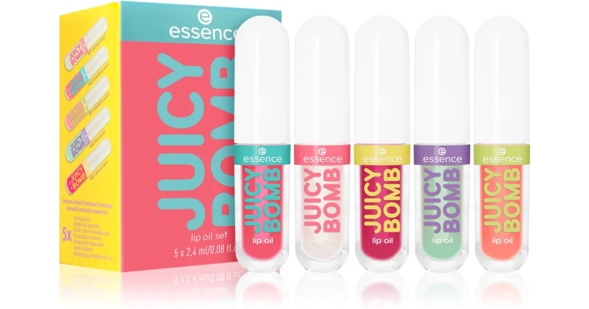 Essence Juicy Bomb Lip Oil Set 5x2 4ml Zed Store Essence juicy bomb lip oil set 5x2 4ml zed store