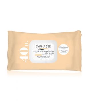 Byphasse makeup remover wipes with sweet almond oil for sensitive skin 40 sheets EXP 6/22