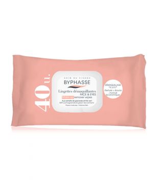 Byphasse makeup remover wipes with pomegranate & green tea for mature skin 40 sheets