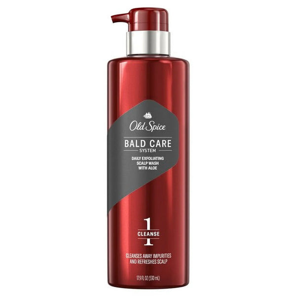 Old Spice Bald Care System Daily Exfoliating Scalp Wash Shampoo with Aloe, 17.9 fl oz