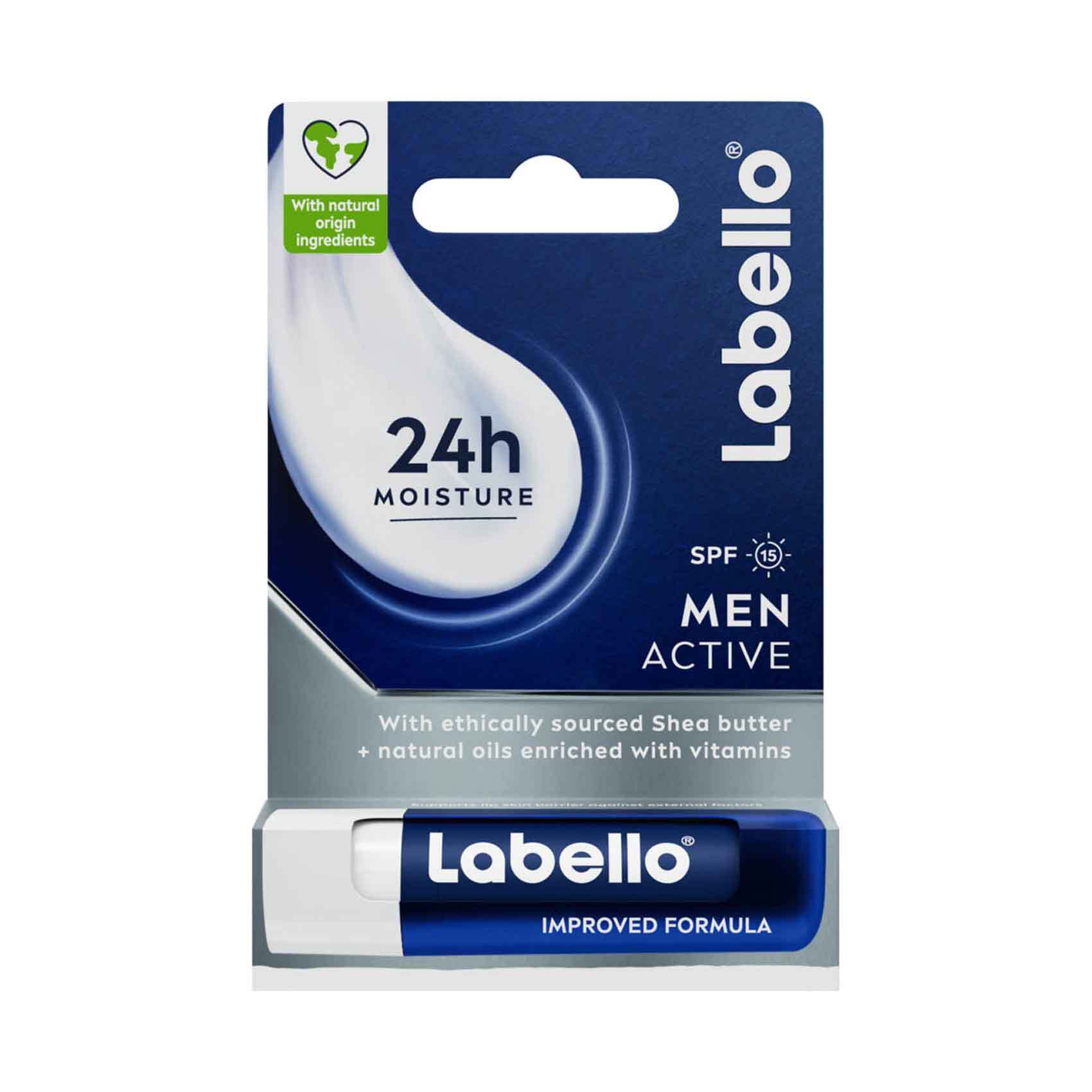 Labello men active 24h moisture spf15 lip balm | zed store