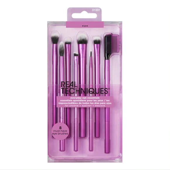 Real Techniques everyday eye essentials brush set 8 brushes