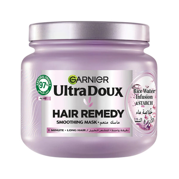 Garnier Ultra Doux Smoothing Mask With Rice Water Infusion & Starch For Long Hair 340ml