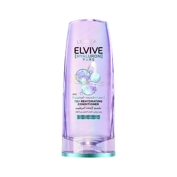 L'Oreal Paris Elvive Hyaluron Pure 72h Rehydrating Conditioner for Oily Scalp & Dehydrated Lengths