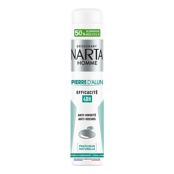 Narta Men's Alum Stone Deodorant Spray 48h Effectiveness Natural Freshness 200ml
