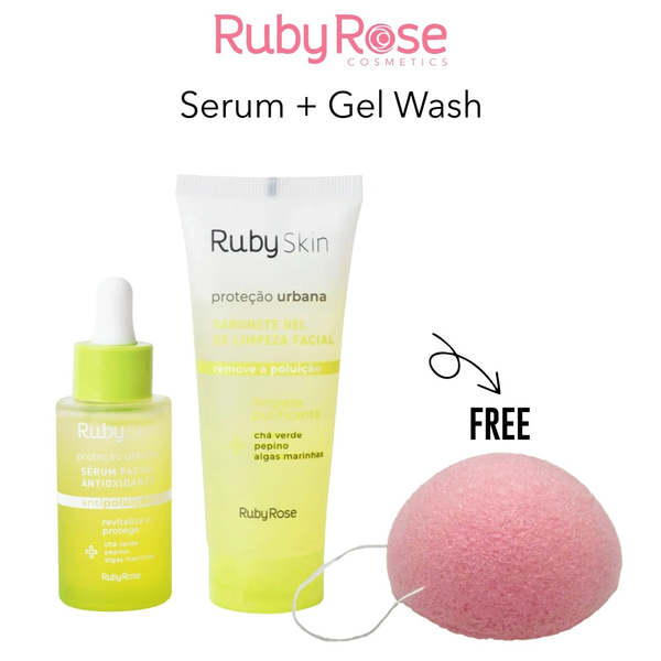 Ruby rose Skin Serum + Gel wash + FREE sponge
