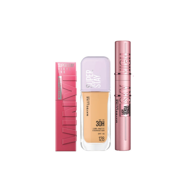 -20% Maybelline Vinyl Ink + Sky High Mascara + Lumi Matte Foundation 30ml