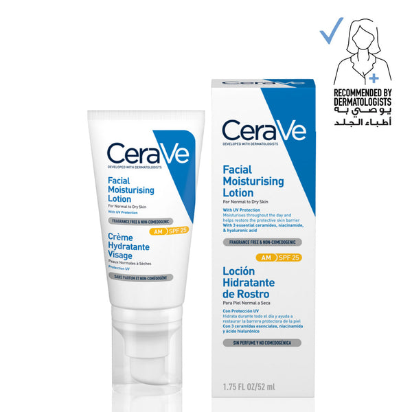 CeraVe AM facial moisturising lotion for normal to dry skin SPF30 52ml