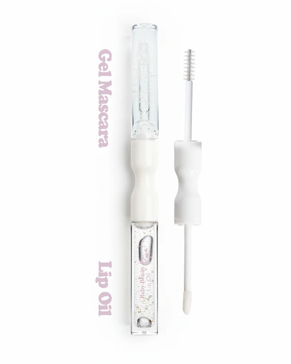 Ruby Beauty 2-in-1 Lip Oil & Gel Mascara – Clear
