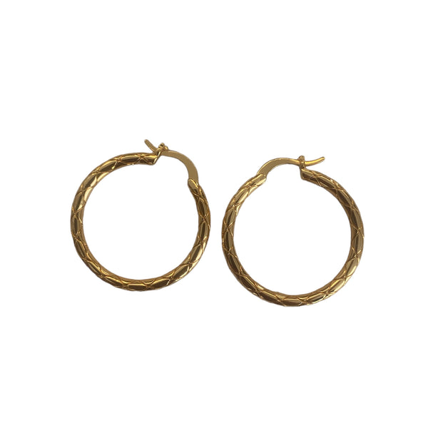 Golden round hoop earrings accessory #4043