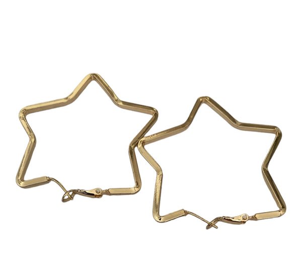 Gold star earrings accessory #4017