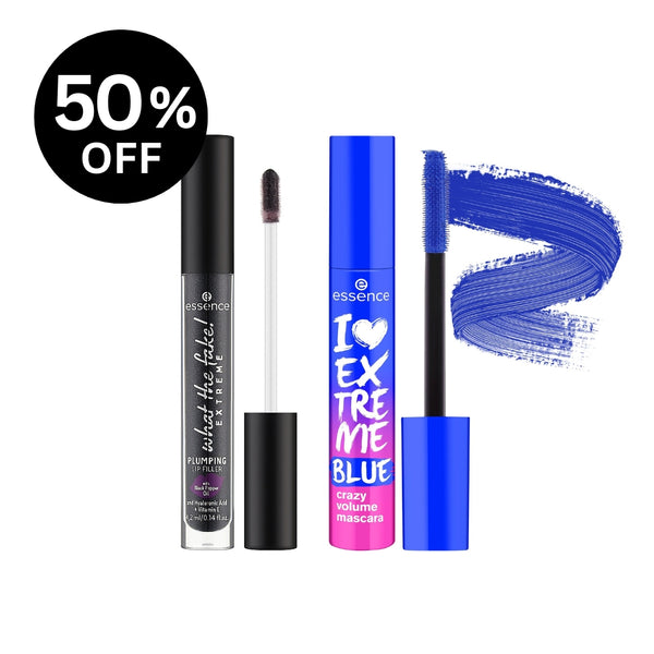 -50% Essence I Love Crazy Volume Mascara Blue + What The Fake Extreme Black Pepper Oil