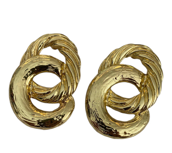 Golden twist earrings accessory #4019