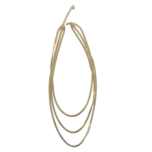 Triple gold necklace accessory #4056