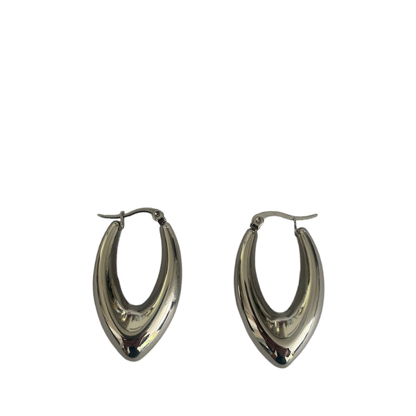 Silver curve earrings accessory #4032