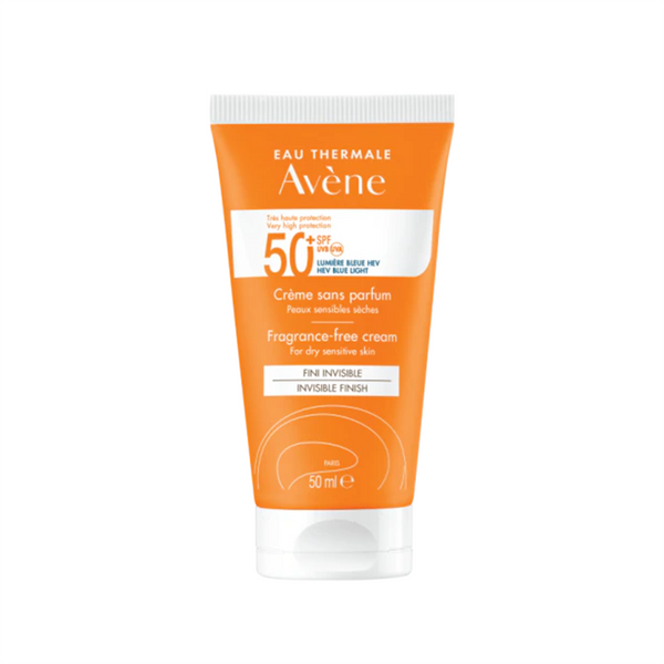 Avene fragrance-free sunscreen invisible finish cream for dry sensitive skin 50ml