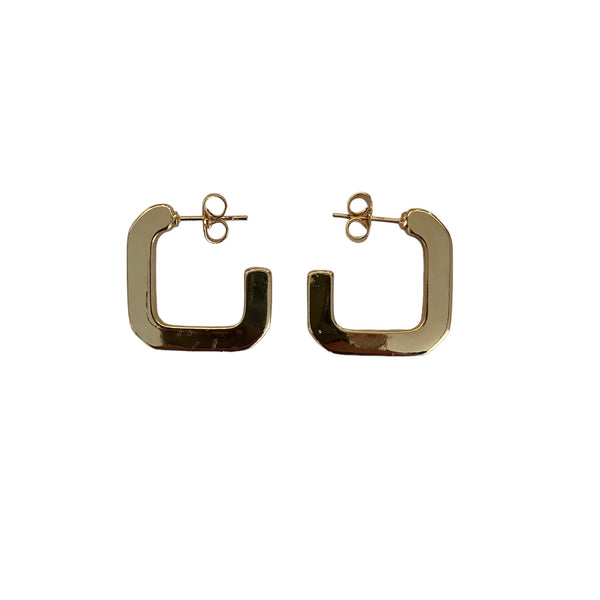 Golden square shaped earrings accessory #4040