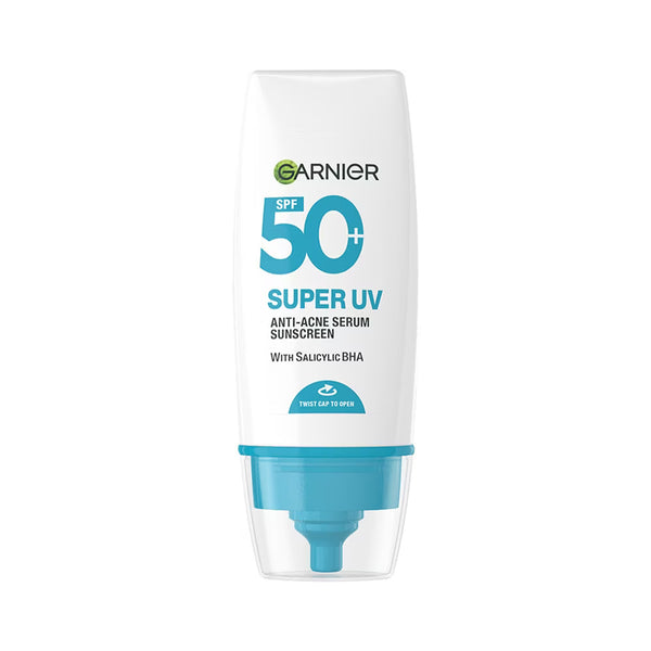 Garnier Super UV Anti-Acne Serum Sunscreen SPF50+ 30ml – Lightweight Daily Protection