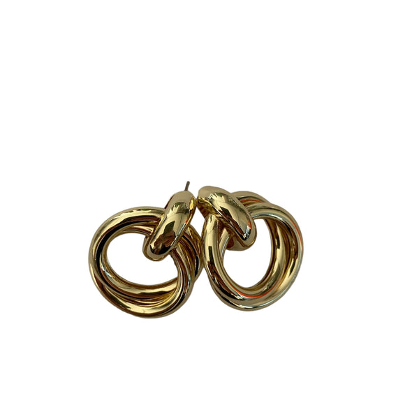 Golden spirals earrings accessory #4027