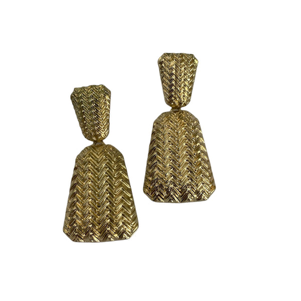 Golden weave earrings accessory #4023