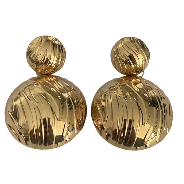 Golden duo earrings accessory #4016