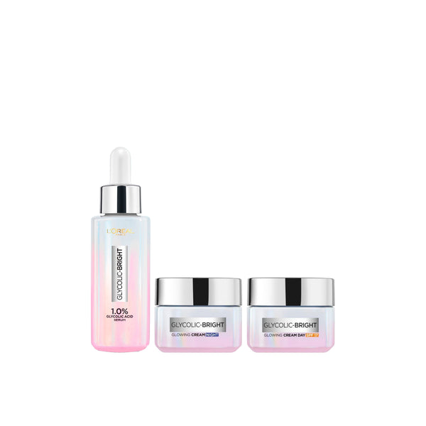 -25% L'Oreal glycolic bright day + night cream + serum