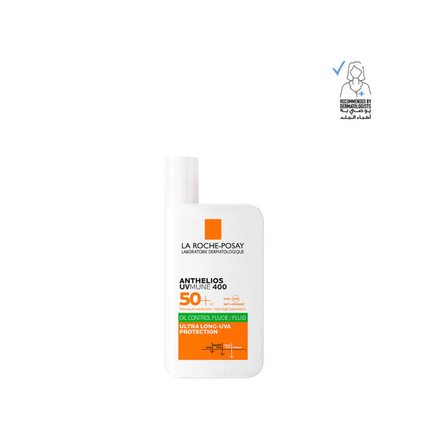 La Roche-Posay Anthelios UVMune 400 Oil Control Invisible Fluid Sunscreen SPF 50+ for Oily Skin 50ml