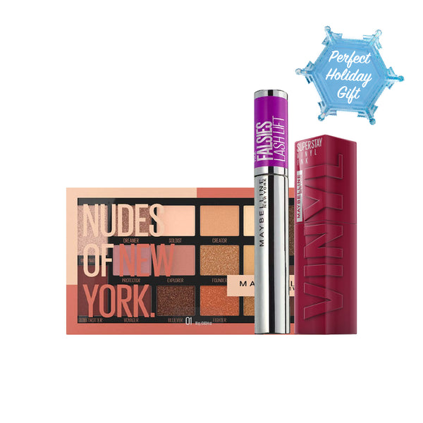 -25% Maybelline nudes of New York eyeshadow palette + Surreal Mascara + Vinyl Ink Lipstick