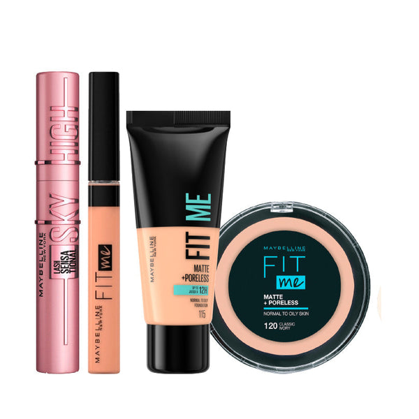 -25% Maybelline fit me concealer + foundation + powder +  Sky High Mascara