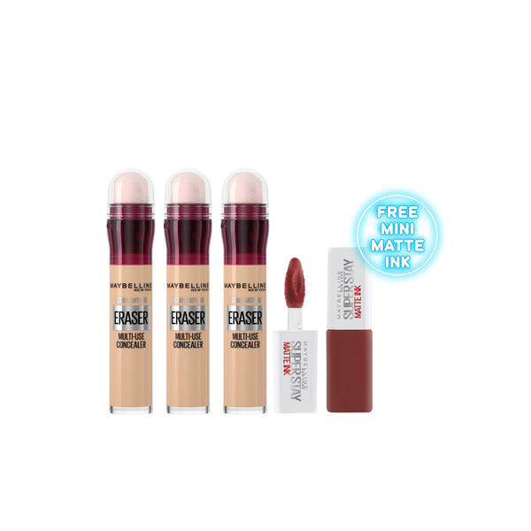 -35% FREE Mini Lipstick x3 Maybelline instant age rewind eraser concealer