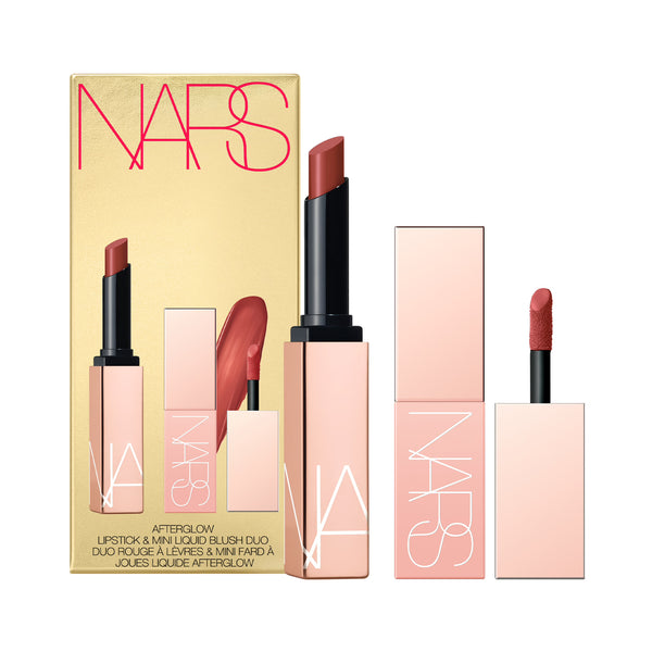 Nars Afterglow Lipstick & Mini Liquid Blush Duo in Red Chestnut Shade Aragón