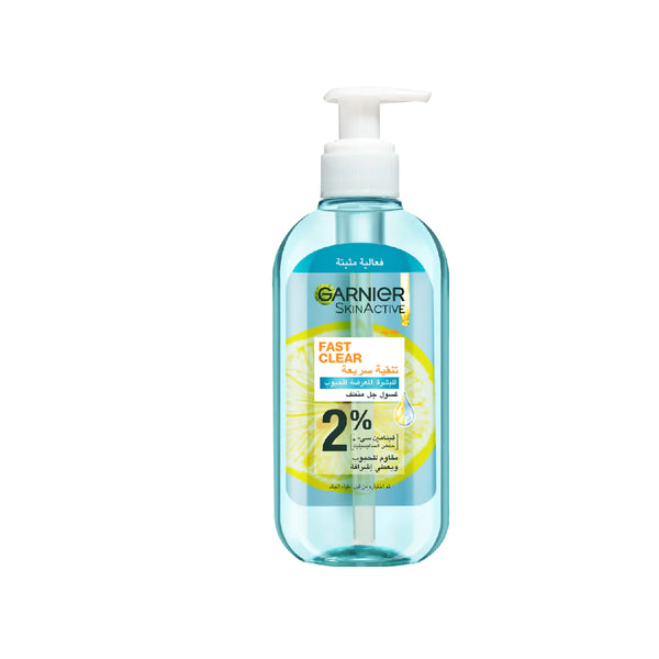 Garnier fast clear 2% salicylic acid & vitamin C anti-acne gel wash 200ml