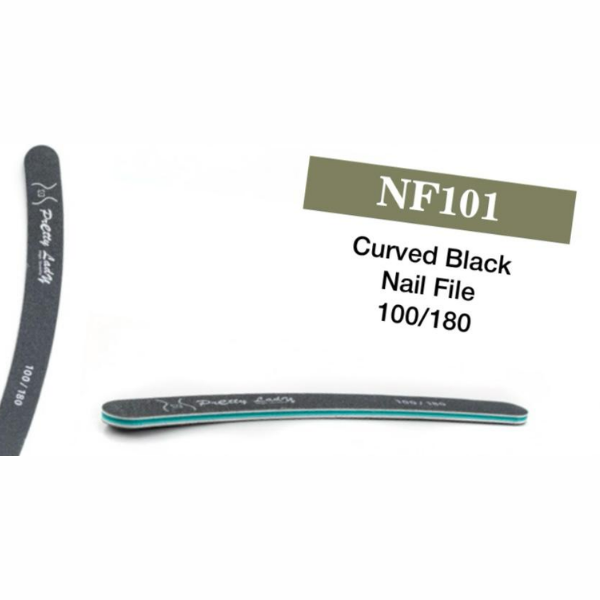 Pretty Lady Curved Black Nail File 100_180 NF101
