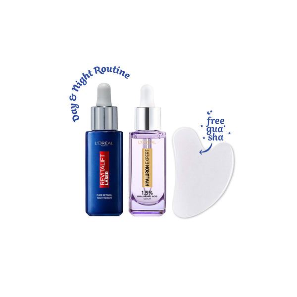 FREE Gua Sha with L'Oreal Hyluron Expert Serum + Retinol Night Serum