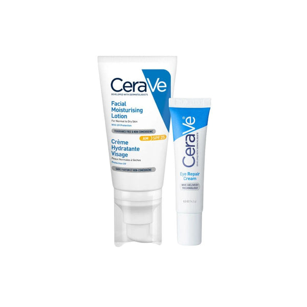 -10% OFF CeraVe AM facial moisturising lotion for normal to dry skin SPF30 52ml + eye repair cream 14ml