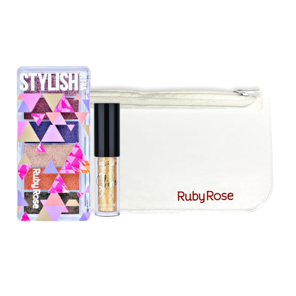 Ruby rose Stylish Eyeshadow(HB-1069) + Glitter Eyeliner(HB-8416-4)