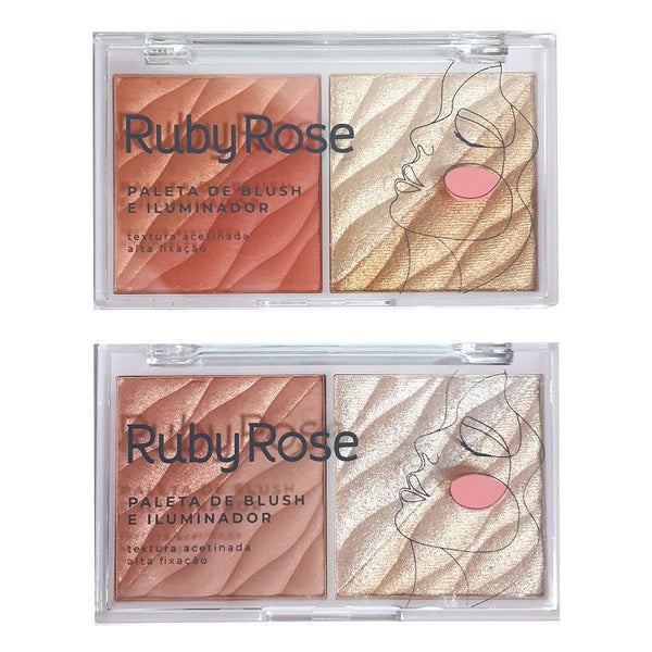 Ruby rose blush&highlighter palette Hb-7533
