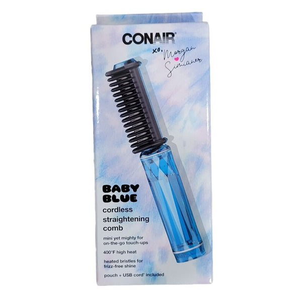 Conair Baby Blue Rechargable Cordless Hair Straightening Comb