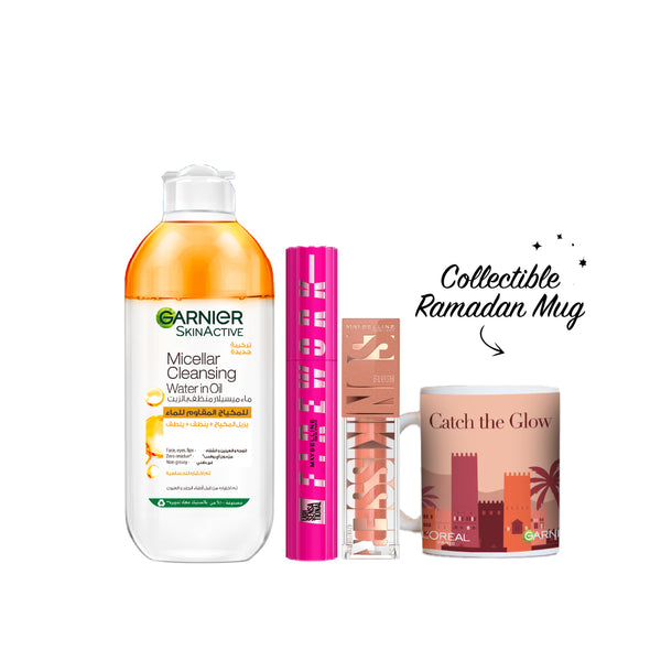 -25% FREE Mug Maybelline Firework + Sun Kisser + Garnier In Oil micellar