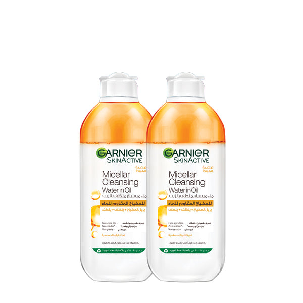 -15% Garnier 2 x 400mL In Oil Micellar Water For Waterproof Makeup