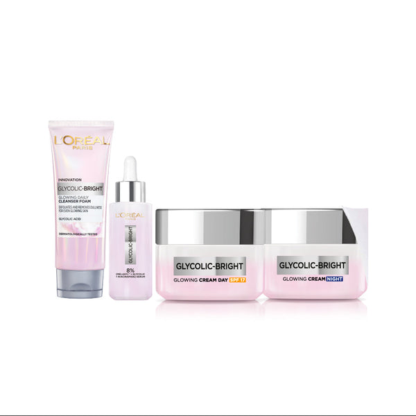 -30% L'Oreal Glycolic Bright Wash + Melasyl Serum + Day Cream + Night Cream