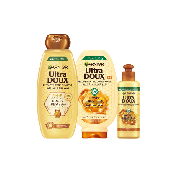 -20% Garnier Ultra Doux Honey Treasures Leave In + Shampoo + Conditioner