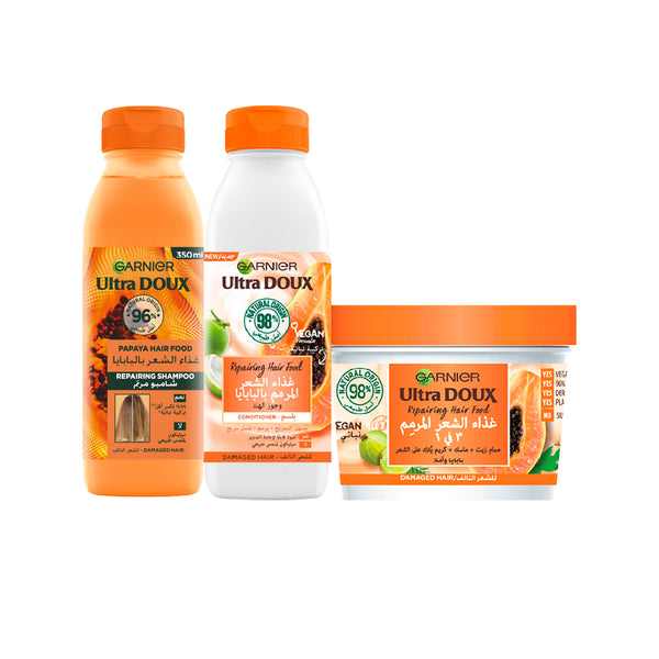 -20% Garnier Ultra Doux Hair Food Papaya Conditioner + Mask + Shampoo