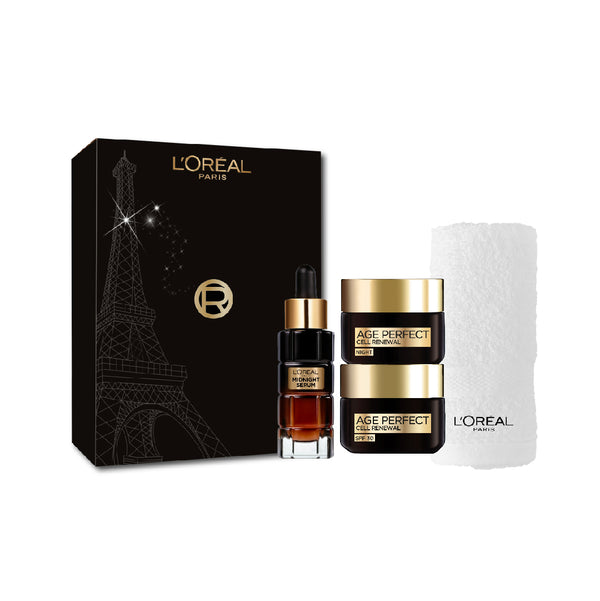 -20% L'Oreal Paris Age Perfect Midnight day + night + serum + FREE towel & Box