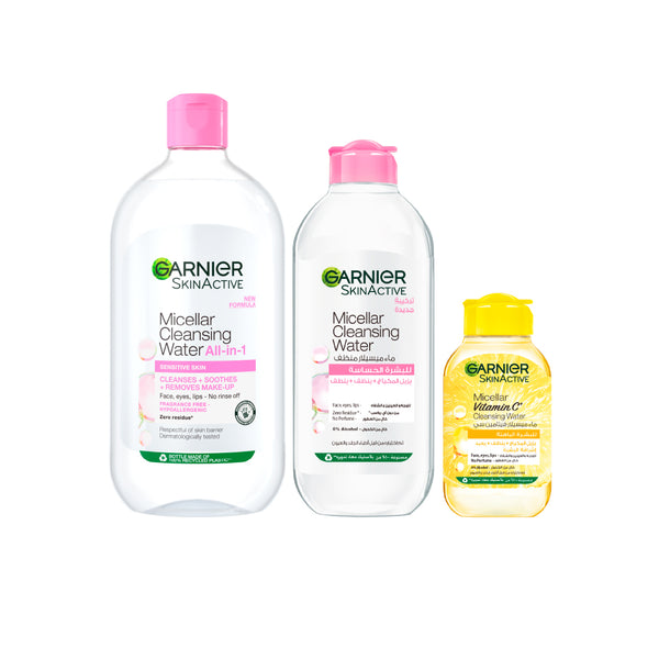 -25% Garnier micellar cleansing water 700ml + 400ml + vitamin C 100ml