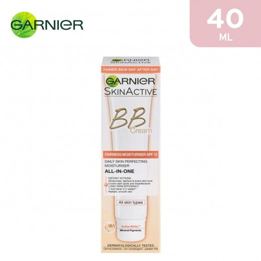 Garnier skin active BB cream fairness moisturizer SPF12 40ml