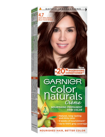 Garnier color naturals # 4.7 dark shiny brown
