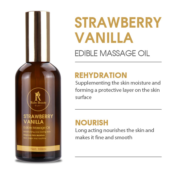 Ruby beauty strawberry vanilla edible massage oil 100ml SC-132